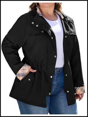 Plus Size Hooded Lightweight Waterproof Women's Raincoat